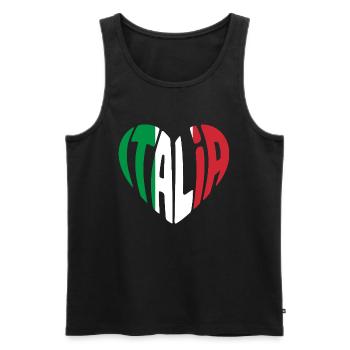 Italy tricolor heart Italy writing - Men's Premium Organic Tank Top - black - Front - Michal (187cm)