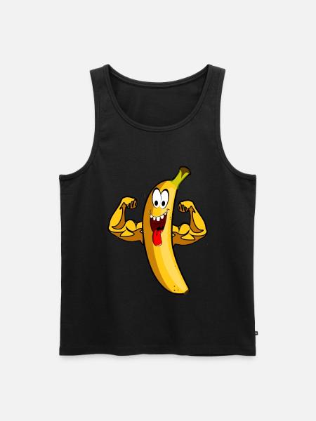 Banane Frutarier Ernährung stark Bizeps Power - Männer Premium Bio Tank Top - Schwarz