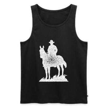 Cowboy - Männer Premium Bio Tank Top - Schwarz - Vorne - AI Model Male 178 light (178cm)