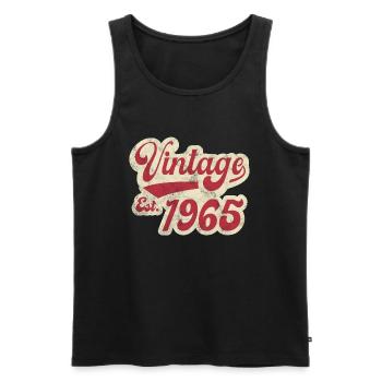 Jahrgang Est 1965 - Männer Premium Bio Tank Top - Schwarz - Vorne - AI Model Male 178 light (178cm)