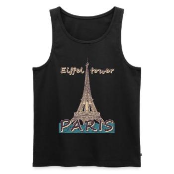 J’adore Paris et la Tour Eiffel Bonjour de Frankre - Débardeur bio Premium Homme - noir - Devant - Michal (187cm)