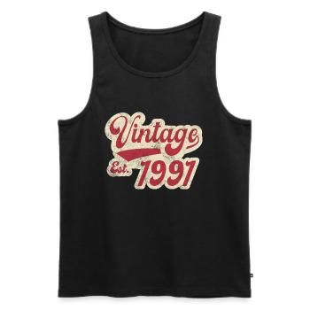 Vintage Est 1991 - Men's Premium Organic Tank Top - black - Front - Michal (187cm)