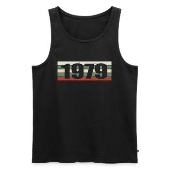 1979 Jahrgang 1979 Geschenk 1979 Geburtstag 1979 - Männer Premium Bio Tank Top - Schwarz - Vorne - Michal (187cm)