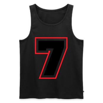 7 nombre symbole - Débardeur bio Premium Homme - noir - Devant - Michal (187cm)