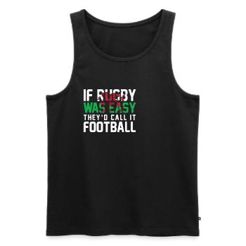 Wales Rugby Geschenk Waliser Walisische Flagge - Männer Premium Bio Tank Top - Schwarz - Vorne - AI Model Male 178 light (178cm)