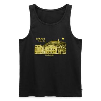 Été Ljubljana Slovénie capitale château de la ville - Débardeur bio Premium Homme - noir - Devant - Michal (187cm)