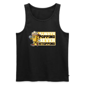 ALWAYS POPPING NEVER STOPPING - POPCORN - Men's Premium Organic Tank Top - black - Front - AI Model Male 178 light (178cm)