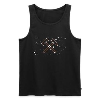 Bergbau - Sternzeichen "Schlägel & Eisen" - Männer Premium Bio Tank Top - Schwarz - Vorne - Michal (187cm)