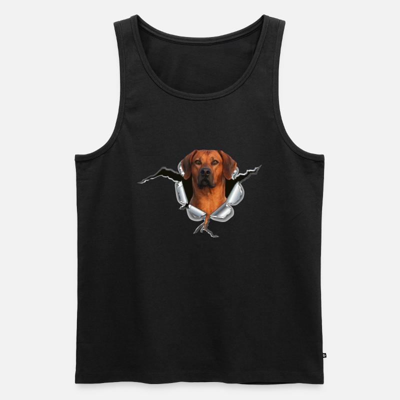 Rhodesian Ridgeback auf Metall - Männer Premium Bio Tank Top - Schwarz