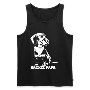 Dackel Papa Hundeliebhaber Dachshund Vatertag - Männer Premium Bio Tank Top - Schwarz - Vorne - AI Model Male 178 light (178cm)
