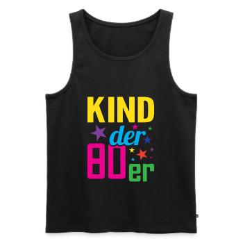 Kind der 80er - Männer Premium Bio Tank Top - Schwarz - Vorne - AI Model Male 178 light (178cm)