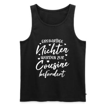 Great nieces are promoted to cousin - Men's Premium Organic Tank Top - black - Front - Michal (187cm)