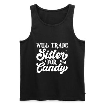 Will Trade Sister For Candy Halloween - Männer Premium Bio Tank Top - Schwarz - Vorne - Michal (187cm)
