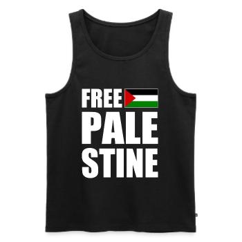 Free palestine - Débardeur bio Premium Homme - noir - Devant - Michal (187cm)