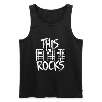 This Guitar Dad Rocks - Men's Premium Organic Tank Top - black - Front - Michal (187cm)