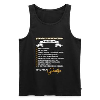 Junggesellenabschied Checklist - Männer Premium Bio Tank Top - Schwarz - Vorne - Michal (187cm)