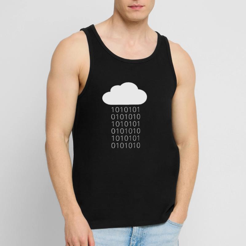 Cloud Data Rain Binary Männer Premium Bio Tank Top