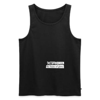 Christian clothing & Christ in you - Men's Premium Organic Tank Top - black - Front - AI Model Male 178 light (178cm)