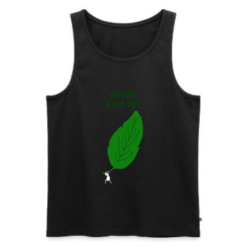 Never give up - Männer Premium Bio Tank Top - Schwarz - Vorne - AI Model Male 178 light (178cm)