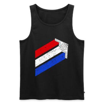 B-2 Bomber USA Contrails Red White Blue Stealth B2 - Débardeur bio Premium Homme - noir - Devant - AI Model Male 178 light (178cm)