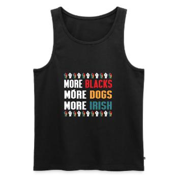 More Blacks More Dogs More Irish - Men's Premium Organic Tank Top - black - Front - AI Model Male 178 light (178cm)