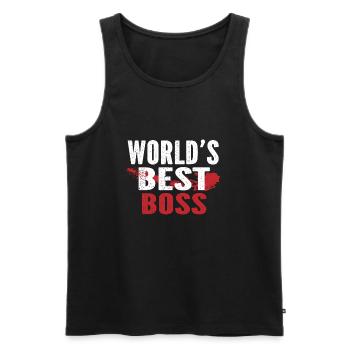 Meilleur boss du monde - Débardeur bio Premium Homme - noir - Devant - AI Model Male 178 light (178cm)