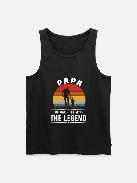Papa Man Myth Legend - Men's Premium Organic Tank Top - black