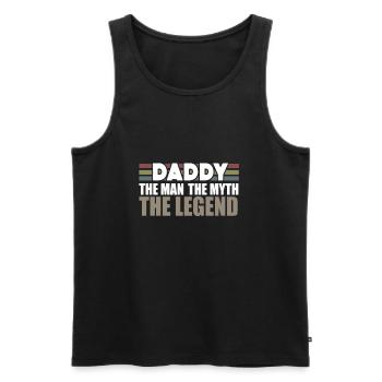 Papa Mann Mythos Legende - Männer Premium Bio Tank Top - Schwarz - Vorne - Michal (187cm)