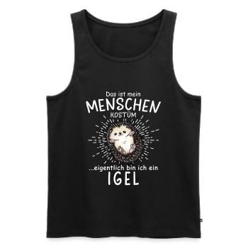 Lustiges Afrikanischer Weißbauchigel Igel Kostüm - Männer Premium Bio Tank Top - Schwarz - Vorne - Michal (187cm)