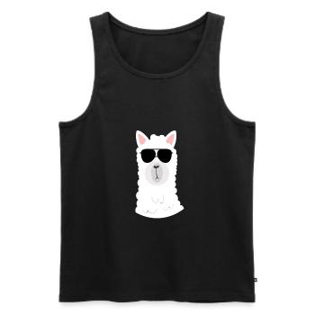 LAMA - LLAMA - Männer Premium Bio Tank Top - Schwarz - Vorne - Michal (187cm)