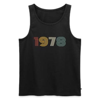 1978 Retro Style 1978 Birthday 1978 Vintage - Men's Premium Organic Tank Top - black - Front - Michal (187cm)