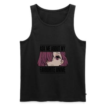 Me poser des questions sur mon manga préféré - Débardeur bio Premium Homme - noir - Devant - AI Model Male 178 light (178cm)