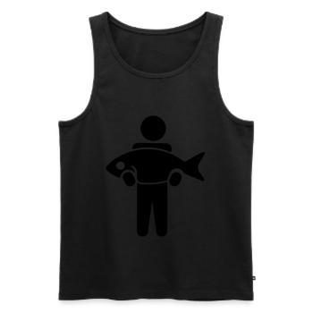 Fishermen go fishing - Men's Premium Organic Tank Top - black - Front - Michal (187cm)