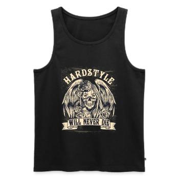 HARDSTYLE VEUT NEVER - Débardeur bio Premium Homme - noir - Devant - AI Model Male 178 light (178cm)