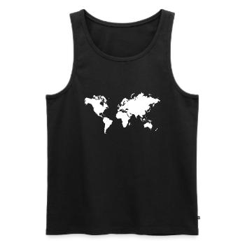 Globe Continent World Map Earth Planet Climate Change - Men's Premium Organic Tank Top - black - Front - Michal (187cm)