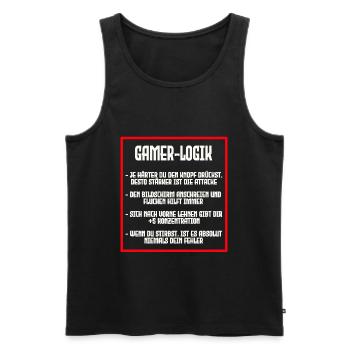LOGIQUE DU GAMER - Débardeur bio Premium Homme - noir - Devant - Michal (187cm)