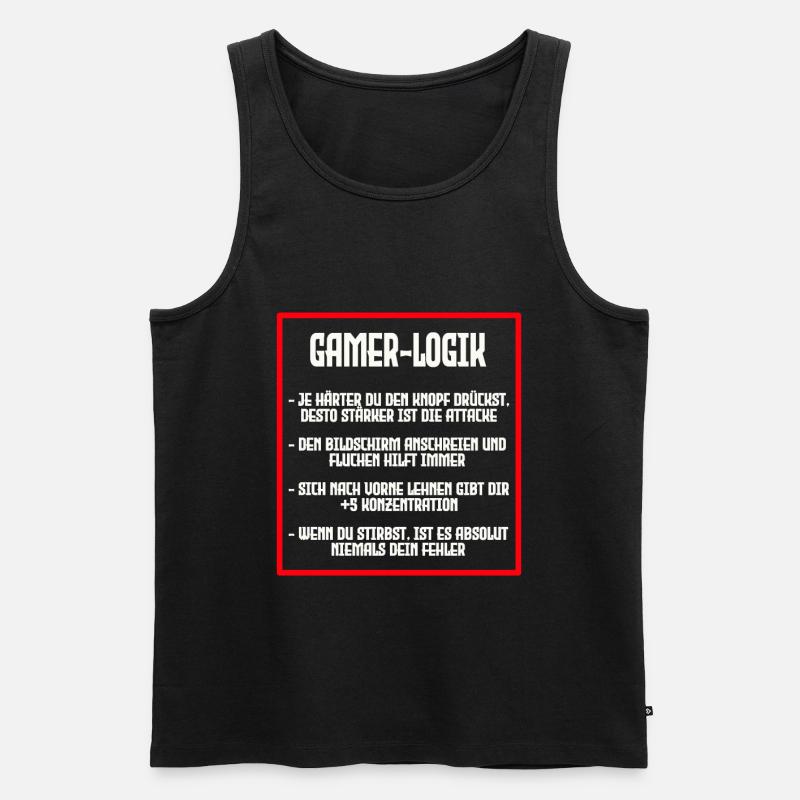 GAMER-LOGIK - Männer Premium Bio Tank Top - Schwarz