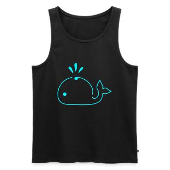 Dolphin Choice Bleu doux - Débardeur bio Premium Homme - noir - Devant - AI Model Male 178 light (178cm)