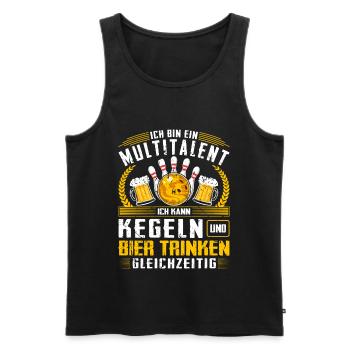 Multitalent Kegeln Bier Trinken Kegelsport - Männer Premium Bio Tank Top - Schwarz - Vorne - Michal (187cm)