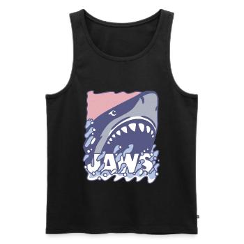 Der Weiße Hai Jaws Logo In Pastellfarben - Männer Premium Bio Tank Top - Schwarz - Vorne - AI Model Male 178 light (178cm)