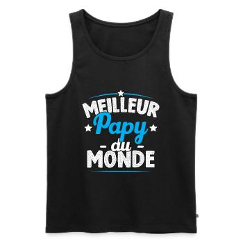 Meilleur papy du monde - Débardeur bio Premium Homme - noir - Devant - Michal (187cm)