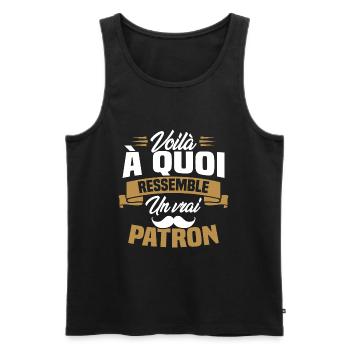 Voilà à quoi ressemble un vrai patron - Débardeur bio Premium Homme - noir - Devant - AI Model Male 178 light (178cm)