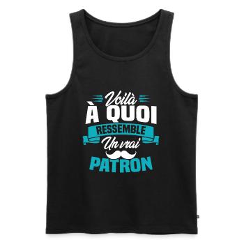 Voilà à quoi ressemble un vrai patron - Débardeur bio Premium Homme - noir - Devant - AI Model Male 178 light (178cm)