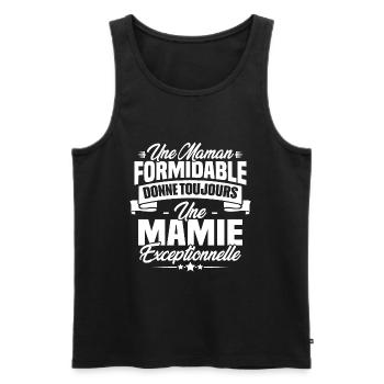 Une Maman formidable donne toujours une Mamie - Débardeur bio Premium Homme - noir - Devant - Michal (187cm)