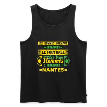 les vrais hommes regardent nantes club de foot - Débardeur bio Premium Homme - noir - Devant - AI Model Male 178 light (178cm)