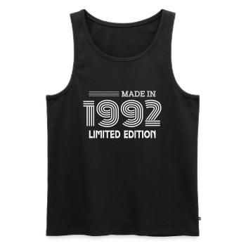 1992 Geburtstagsgeschenk 1992 Geschenkidee - Männer Premium Bio Tank Top - Schwarz - Vorne - Michal (187cm)