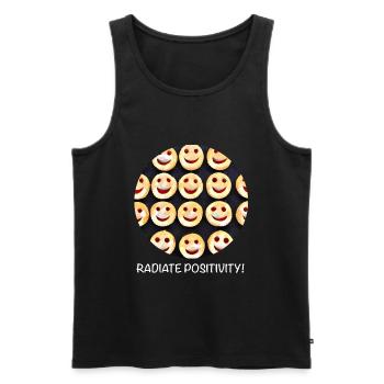 Radiating positivity - Men's Premium Organic Tank Top - black - Front - AI Model Male 178 light (178cm)