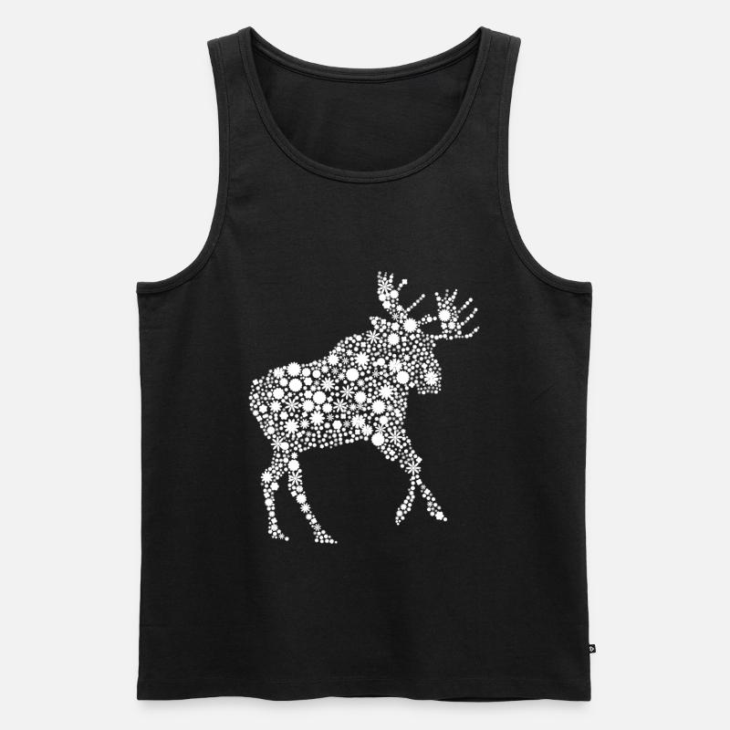 Blumen Elch - Männer Premium Bio Tank Top - Schwarz