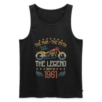 1961 Homme Mythe Légende Rétro Moto Anniversaire - Débardeur bio Premium Homme - noir - Devant - Michal (187cm)