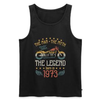 1973 Man Myth Legend Retro Motorcycle Birthday - Men's Premium Organic Tank Top - black - Front - Michal (187cm)